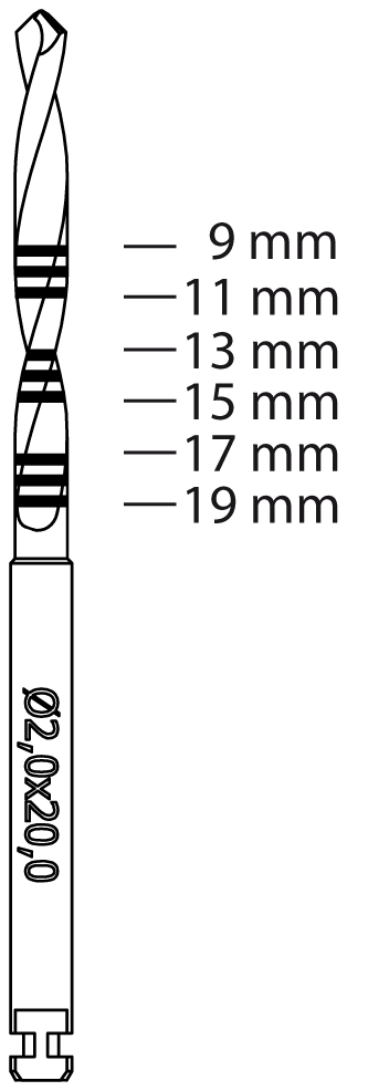 Fresa piloto, larga RF210L-020-RAL
